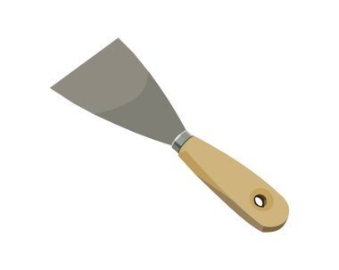 Vektör İllüstrasyon Kazıyıcı beyaz arkaplanda izole edildi. Marangozluk el aletleri