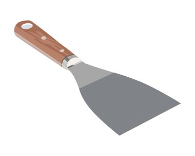 Vektör İllüstrasyon Kazıyıcı beyaz arkaplanda izole edildi. Marangozluk el aletleri