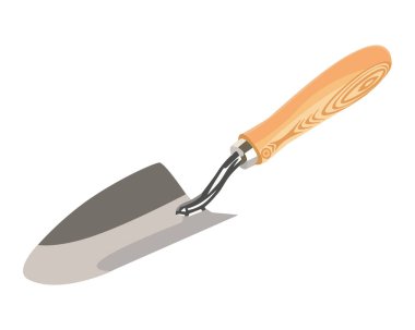 Vektör İllüstrasyon Küreği beyaz arkaplanda izole edildi. Marangozluk el aletleri.