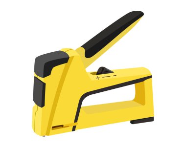 Vector Illustration Staple Gun beyaz arkaplanda izole edildi. Marangozluk el aletleri.