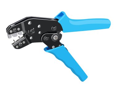 Vector Illustration Terminal Crimping Aracı beyaz arkaplanda izole edildi. Marangozluk el aletleri.