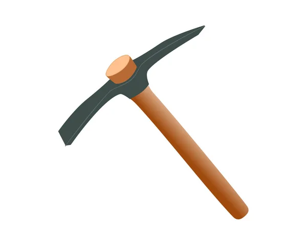 矿工用的粉碎工具 斧头的一边是锄头的形状 另一边是带木柄的尖嘴 — 图库矢量图片