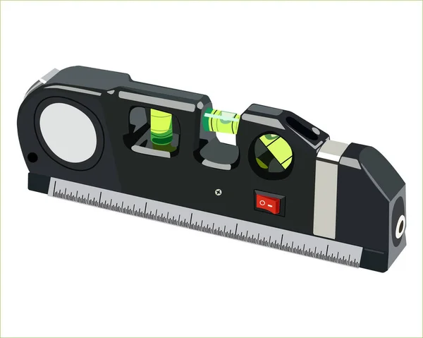 Линейка Laser Fontal Vertical Балансировочными Пузырьковыми Инструментами Плотника Ремонта Строительства — стоковый вектор
