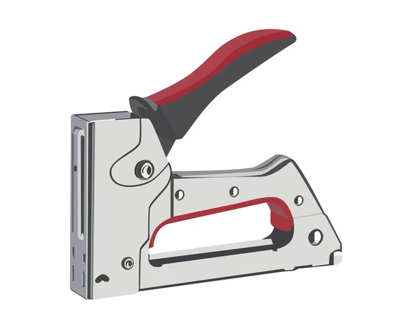 Vector Ilustração Staple Gun Isolado Fundo Branco Ferramentas Manuais Carpintaria — Vetor de Stock
