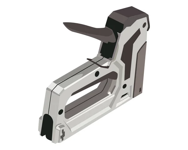 Vector Ilustração Staple Gun Isolado Fundo Branco Ferramentas Manuais Carpintaria — Vetor de Stock