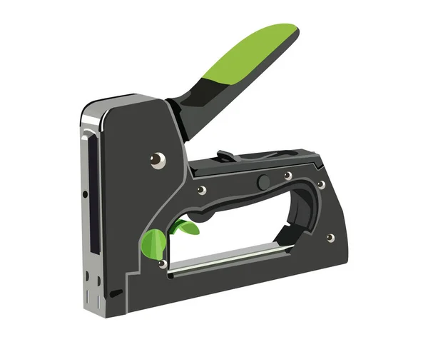 Vector Illustration Staple Gun Isolated White Background Carpentry Hand Tools — Stock Vector