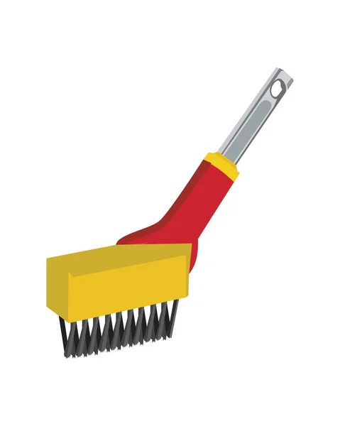 Vektor Illustration Weeding Brush Isolerad Vit Bakgrund Handverktyg För Snickerier — Stock vektor