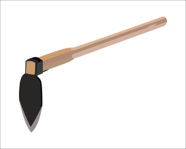 Hoe Marangozluk El Malzemeleri Vektörü beyaz arka planda izole edildi. Vektör çizimi izole edildi.