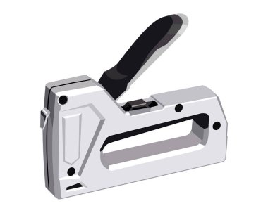 Vector Illustration Staple Gun beyaz arkaplanda izole edildi. Marangozluk el aletleri.