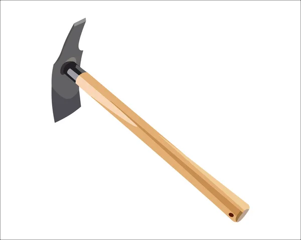 Vektor Hoe Carpentry Hand Tool Equipment Isolert Hvit Bakgrunn Isolert – stockvektor