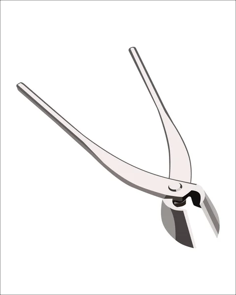 专业280Mm级分枝刀具直刃刀具盆景刀具合金钢在白色背景下的矢量图 美化手工工具 — 图库矢量图片