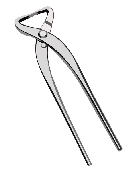 205Mm主级分叉分叉分叉合金钢盆景工具在白色背景下隔离的矢量图解 美化手工工具 — 图库矢量图片