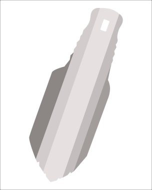 Titanyum Kürek Bahçesi El Küreği Kamp Yürüyüşü Kamp Malikanesi 'nin vektör çizimi izole edildi. Bahçe aletleri.