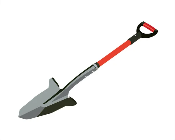 Vector Illustration Gardening Shovel Steel Reinforced Fiberglass Handle Cushioned Grip — Stock Vector