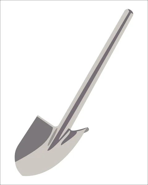 Vector Illustration Der Gartenschaufel Mit Stahl Verstärkten Fiberglas Griff Gepolstertem — Stockvektor