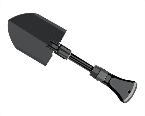 Vector Illustration Gardening Shovel Steel Reinforced Fiberglass Handle Cushioned Grip — 스톡 벡터