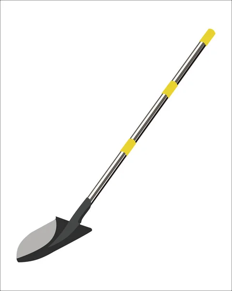 在白色背景上隔离的向量说明性铲子 木制手柄的手工工具 — 图库矢量图片