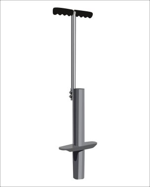 Ampul yetiştiricisinin vektör illüstrasyonu, Paslanmaz Çelik Bahçe Ampul Nakli Aracı ve Çiçek dikmek için kısa saplı izole edilmiş. Bahçıvanlık El aletleri