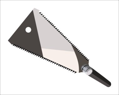 Vector Illustration Hand Pruning Katlama Testere izole edildi. Marangozluk aletleri. Bu testere geniş bir kesim için kullanılır ahşap kalınlığı ya da canlı çalılar ve ağaçlar üzerinde.