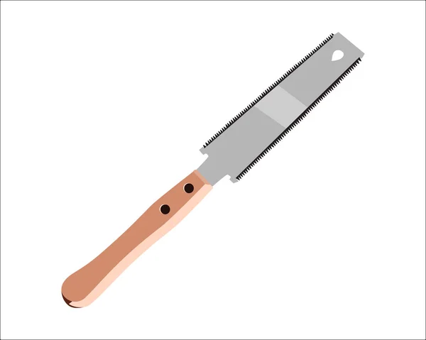Vector Illustration Hand Pruning Katlama Testere izole edildi. Marangozluk aletleri. Bu testere geniş bir kesim için kullanılır ahşap kalınlığı ya da canlı çalılar ve ağaçlar üzerinde.