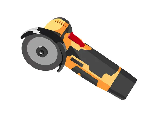 Vector Illustration kesme aleti, disk kesme, Die Grinder Wheels, Pnömatik Metal Kesme Aracı, beyaz arka planda izole. Marangozluk aletleri.