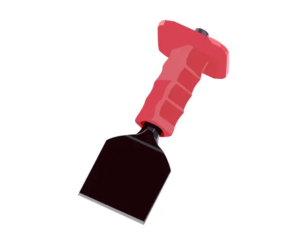 Vector Illustration Steel Masonry Chisel beyaz arka planda izole edildi. Marangozluk el aletleri