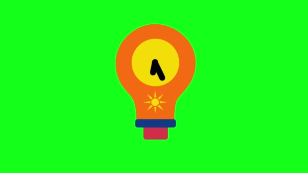 Ідея Анімації Ікона Лампочка — стокове відео
