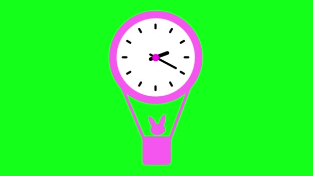 Animacja Ikony Zegara Wyświetlania Czasu — Wideo stockowe