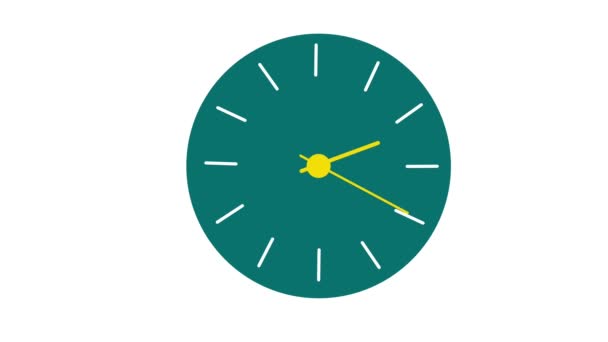 Animacja Ikony Zegara Wyświetlania Czasu — Wideo stockowe