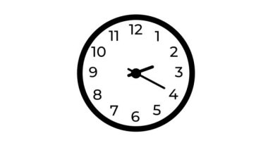 Beyaz arkaplanı zaman gösterimi için Saat Simgesinin canlandırması