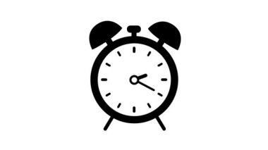 Beyaz arkaplanı zaman gösterimi için Saat Simgesinin canlandırması