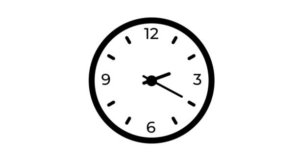 时间显示白色背景的时钟图标动画 — 图库视频影像
