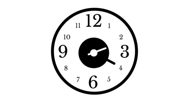 Animação Relógio Ícone Para Exibição Tempo Fundo Branco — Vídeo de Stock