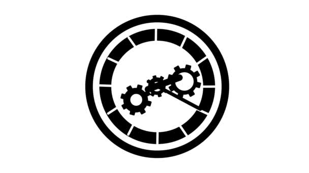 時間表示のための時計アイコンのアニメーション 白い背景 — ストック動画