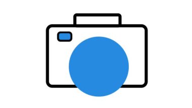 İçerik oluşturucu ve sunum için uygun kamera simgesinin canlandırması