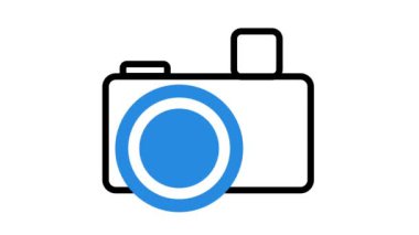 İçerik oluşturucu ve sunum için uygun kamera simgesinin canlandırması