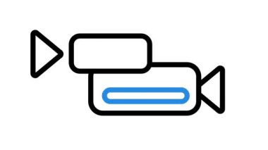 İçerik oluşturucu ve sunum için uygun kamera simgesinin canlandırması