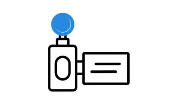 İçerik oluşturucu ve sunum için uygun kamera simgesinin canlandırması