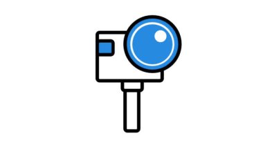 İçerik oluşturucu ve sunum için uygun kamera simgesinin canlandırması