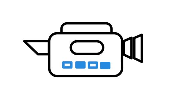Animasi Ikon Kamera Cocok Untuk Pembuat Konten Presentasi — Stok Video