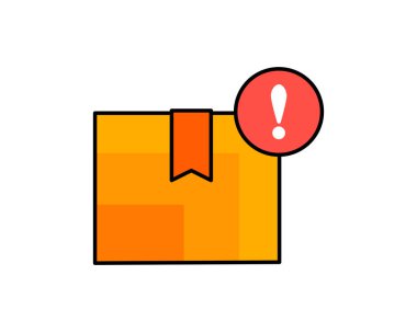 Ürün kutusunda ünlem işareti olan, ürünle ilgili sorunları ya da kusurları temsil eden bir resim