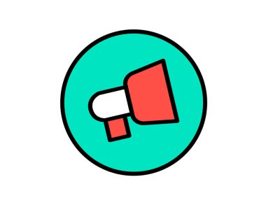 Bir megafon sembolünün tasviri, promosyon ya da indirim etkinliğini gösterir