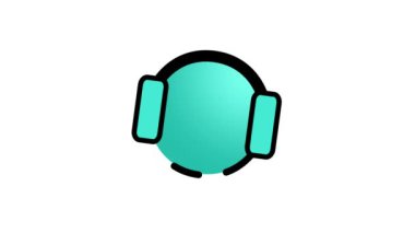 Konuşma baloncuğu ile bir kulaklığın canlandırılması, müşteri desteği veya müşteriler için yardım hizmetlerini temsil eder.