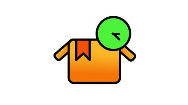 Karton bir kutunun zamanla canlandırılması, nakliyattan önce ürün paketleme aşamasını temsil ediyor