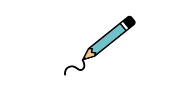 Bir kalem imlecinin canlandırılması, vurgulamayı, çizmeyi veya yaratıcı çizim faaliyetlerini sembolize eder