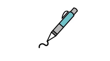 Bir kalem imlecinin canlandırılması, vurgulamayı, çizmeyi veya yaratıcı çizim faaliyetlerini sembolize eder