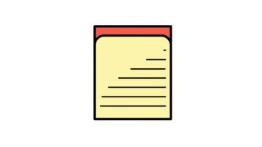 Not, defter, not kağıdı ya da not yazmak için animasyon döngüsü