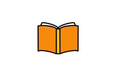 İstiflenmiş kitapların animasyonu bilgi, eğitim ve öğrenme kaynaklarını sembolize ediyor