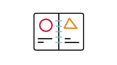 İstiflenmiş kitapların animasyonu bilgi, eğitim ve öğrenme kaynaklarını sembolize ediyor