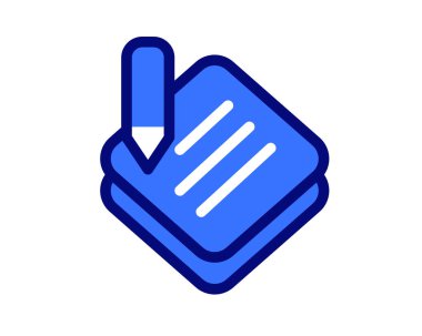 Not, defter, kalem, kalem bazı notlar yazmak için izole edilmiş beyaz arkaplan